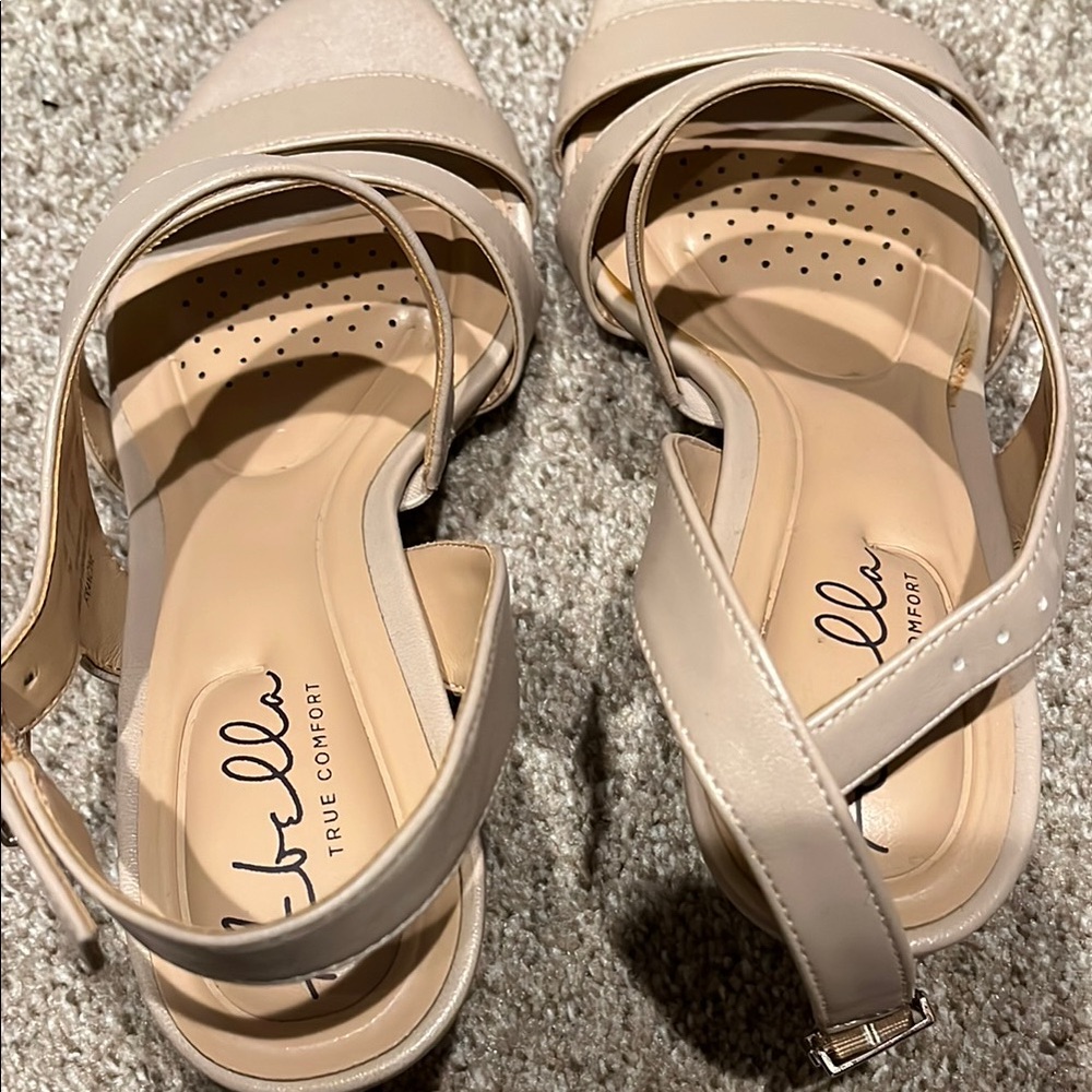 Taupe Strappy Heels 7 Abella Francine - Picture 2 of 4